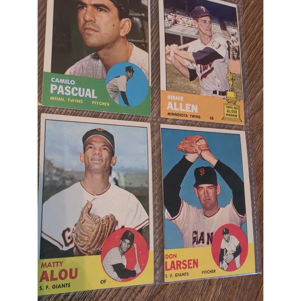 Vintage 1963 Topps Baseball Cards Sheet Of 9